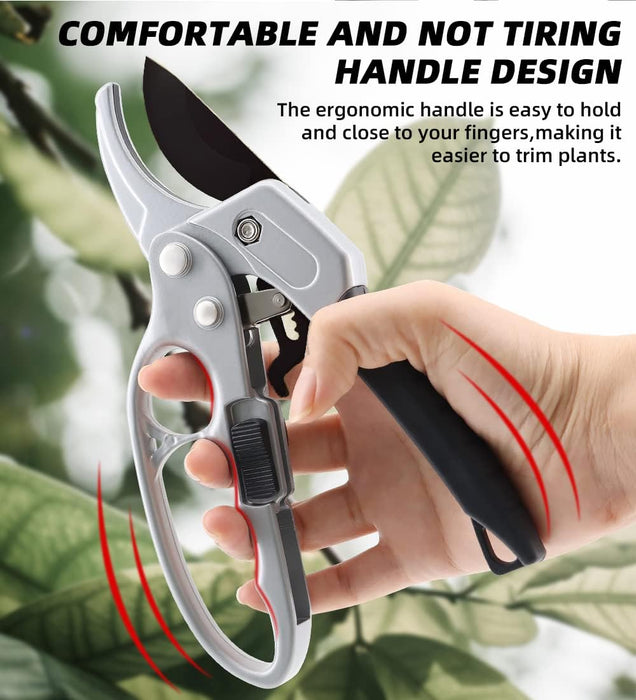 Pruning Shears for Garden - Professional Sharp Bypass Pruning Shears, Ultra Sharp Hand Pruners for Plants - Scissors Clippers, Ideal Plant Scissors, Tree Trimmer, Branch Cutter, Hedge Clippers