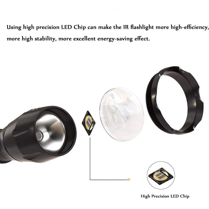 GaiGaiMall IR LED Illuminator Flashlight Zoomable 850nm Infrared Flash —  CHIMIYA