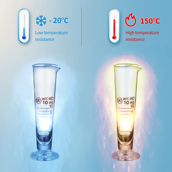 Baluue Glass Graduated Cylinders 50ml Measuring Cup Science Measuring Test  Tube Laboratory Chemistry Experience Beakers for Liquid Dry Transparent