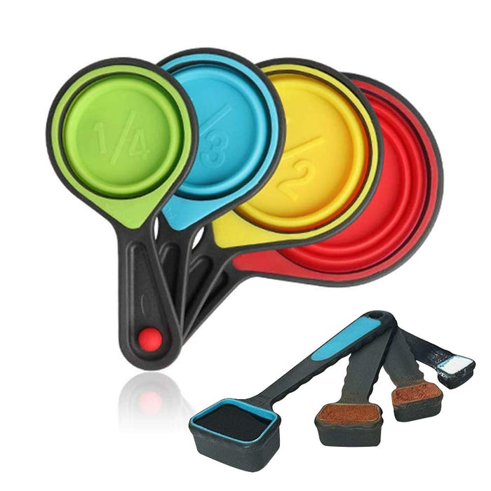 Collapsible Measuring Cups 4pc Nesting Silicone Dry Measuring Cup