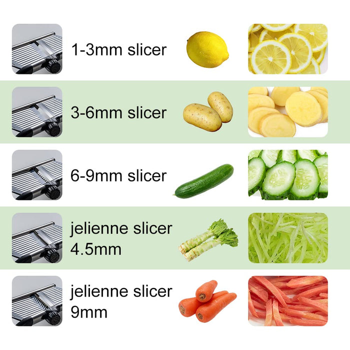 Mandoline Slicer for Kitchen, [4.5mm/9mm Julienne & 0-9mm Slice