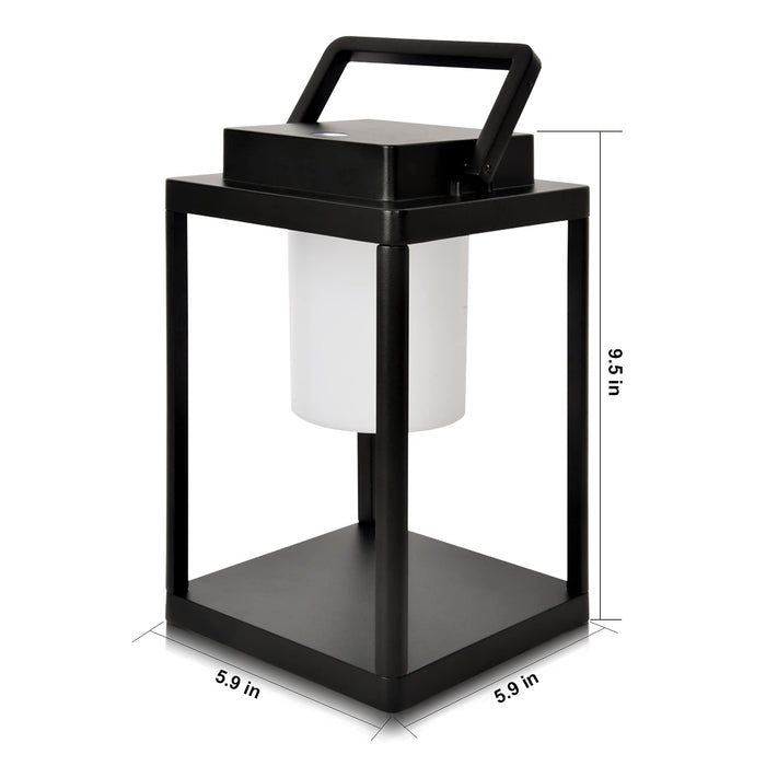 BRIMMEL Aluminum Outdoor Table Lamp Lanterns for Patio Portable Table Lantern 35W 3000K 3-Level Brightness Touch Control LED IP44 Waterproof