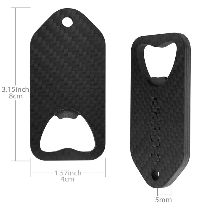 Never Rust Bottle Opener, Attachable Keychain Heavy Duty Easy To Use Outdoor, Real Carbon Fiber Beer s For Men 2 Pcs Pack Beer