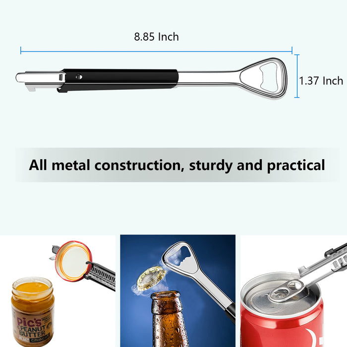 Magnetic Multifunction Jar Opener Adjustable Stainless Steel Can Opener  with Big Turn Knob for Weak Hands & Seniors with Arthritis