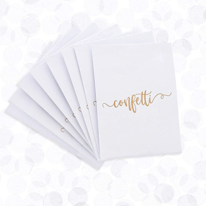 Juvale 10-Pack White Wedding Confetti Filled Toss Bags, Gold Foil Cover Design, 4.5 x 3.5 Inches