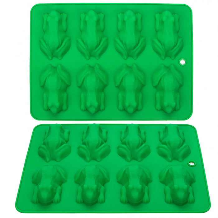 Webake Chocolate Molds Frog Candy Mold 2 Pack Silicone Molds For Jello, Keto Fat Bombs, Crayons, Gelatin, Cake Decoration, Soap, Resin(Green)