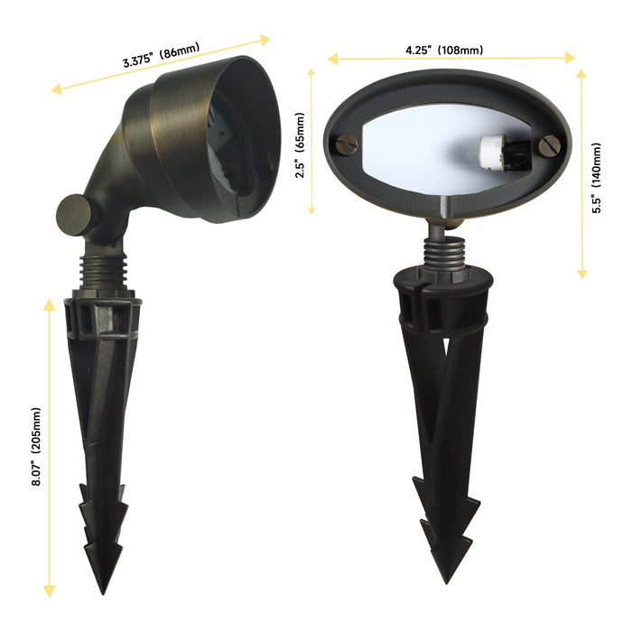 Brass Landscape Light | Waterproof & Easy to Install 1-Pack with Bulb