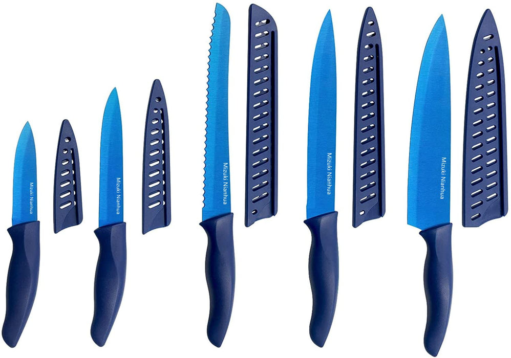 Knife Set,Blue Kitchen Knife Chef Set, Kitchen Knife Set Stainless