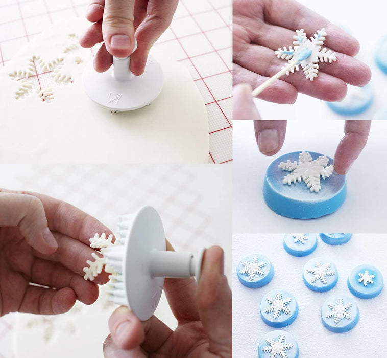 INSPEE 22 Pieces Christmas Fondant Cake Cookie Plunger Cutter Sugarcraft Snowflake Snowman Christmas Tree Leaf Shape Decorating