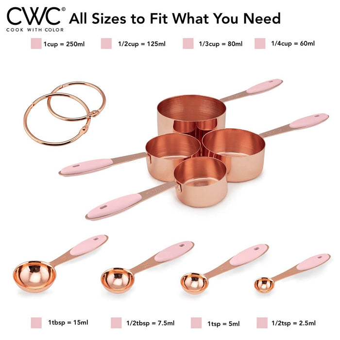  Copper and Teal Kitchen Utensils -17 PC Copper Kitchen Utensils  Set Includes Copper Utensil Holder & Teal Blue and Rose Gold Measuring Cups  and Spoons - Teal Kitchen Decor, Unique Kitchen
