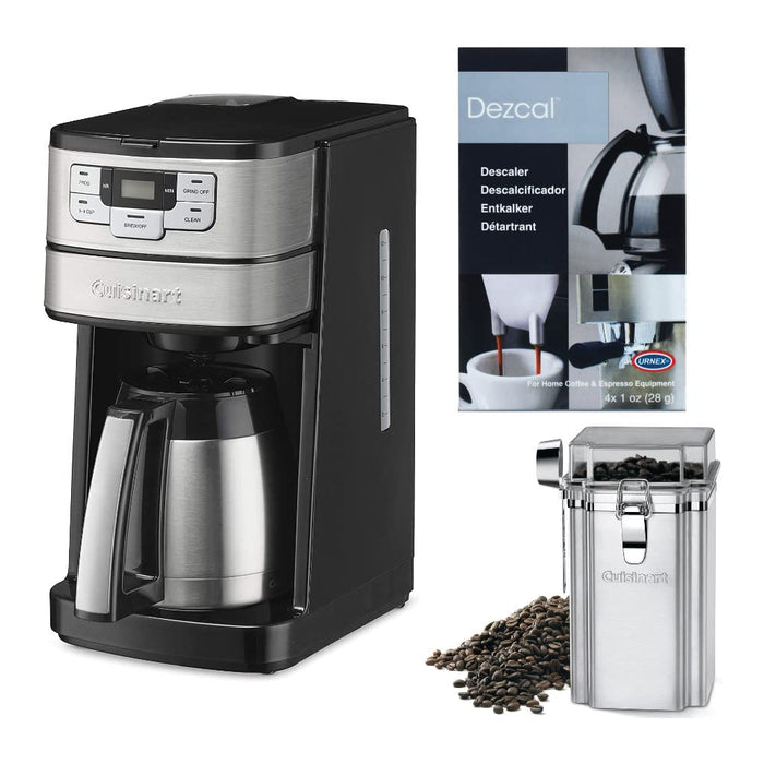 uisinart Blade Grind and Brew 10up Thermal arafe offeemaker Bundle with anister and Desaling Powder 3 Items
