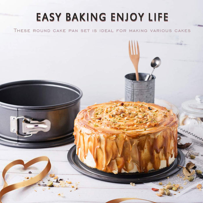 GiftParty Cake Pan Set of 6, Non-Stick Cheesecake Pan, Leakproof Round Cake Pan,Removable Bottom Quick Release Latch Mould for Birthday CA