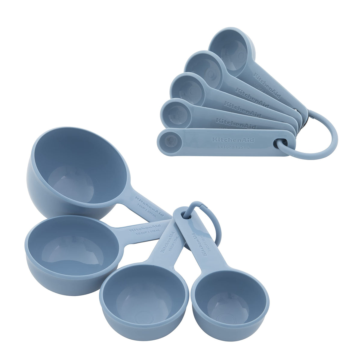 Kitchenaid 9-piece BPA-Free Plastic Measuring Cups and Spoons Set in Aqua  Sky
