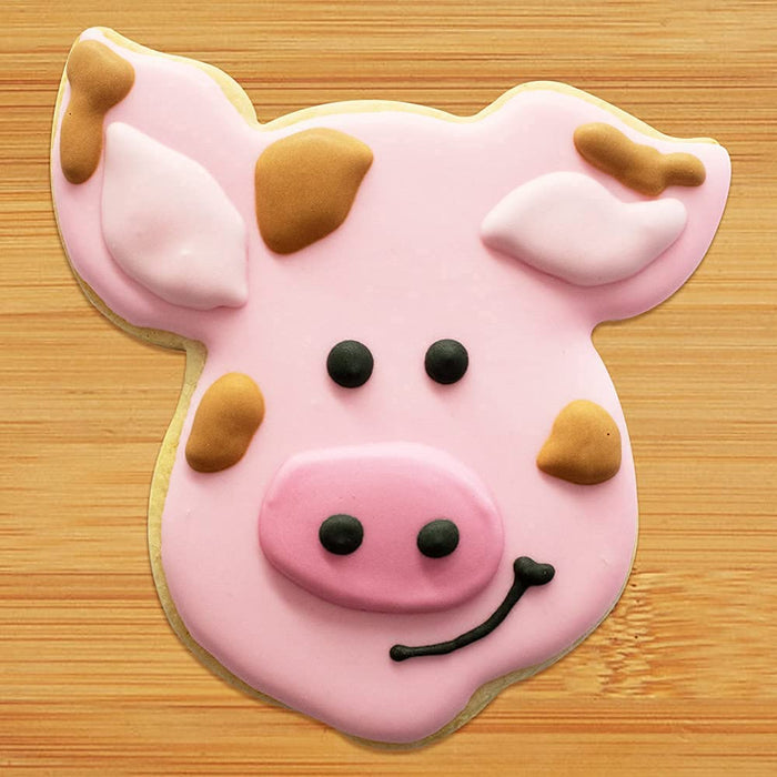 Pig Face Cookie Cutter 4.25 Inch – Made in the USA – Foose Cookie Cutters Tin Plated Steel – Pig Face Cookie Mold