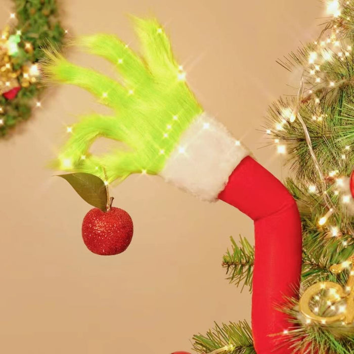 Christmas Tree Ornaments Fluffy Cute Green Grinch Elf Arm Ornament