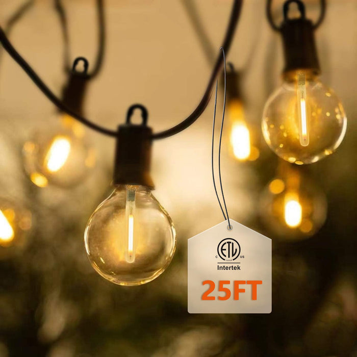 50FT LED G40 Globe String Lights, Shatterproof Outdoor Patio String Lights  with 50+2 Dimmable Edison Bulbs, 50 Backyard Hanging Bistro Light