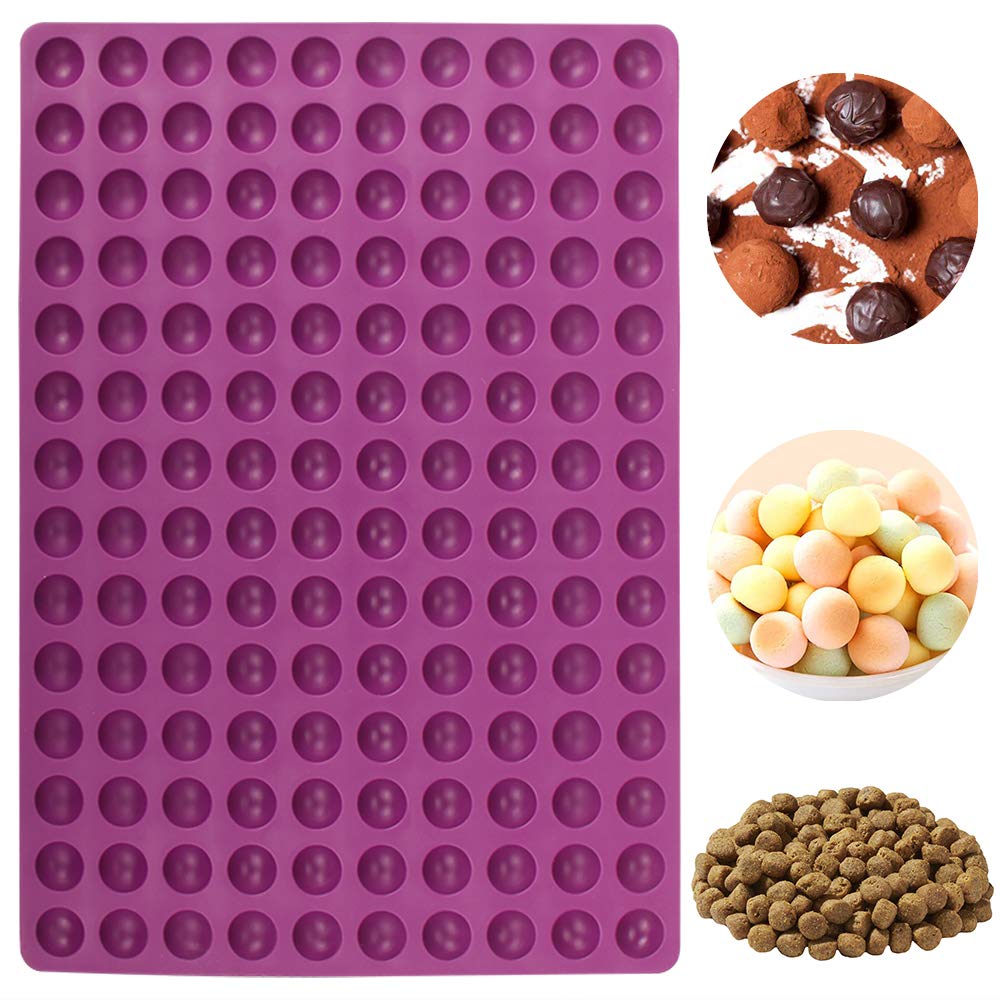 Palksky 468-Cavity Mini Round Silicone Mold/Chocolate Drops Mold/Dog Treats  Pan/Semi Sphere Gummy Candy Molds for Ganache Jelly Caramels Cookies