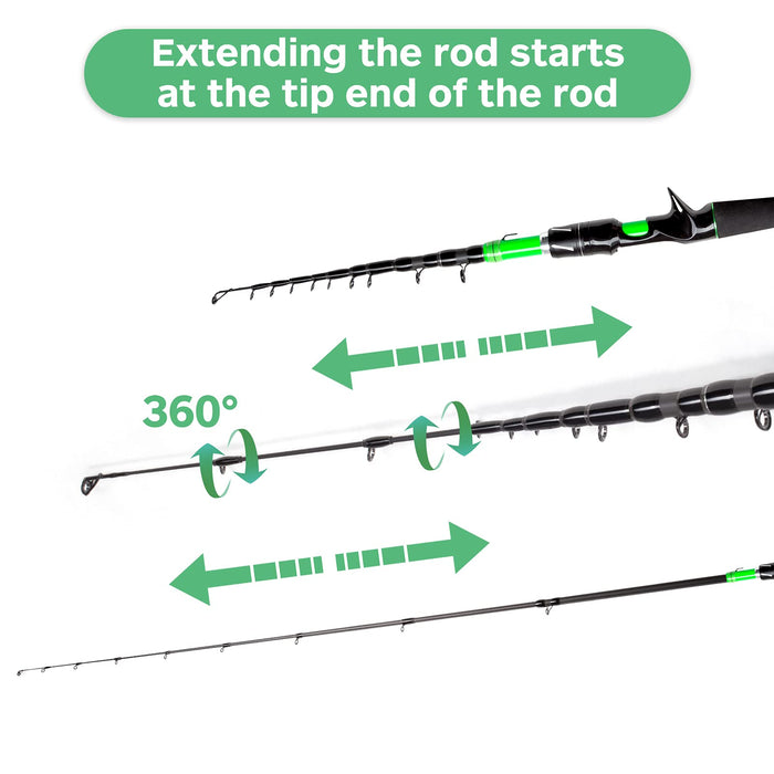 Akataka Bass Fishing Rod, 2 pcs Collaspible baitcasting or