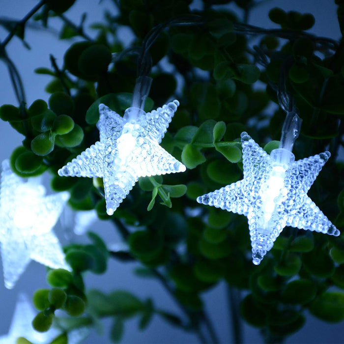 25Ft 50 LED Blue Star Lights for Bedroom,8 Modes Battery Operated Blue  Christmas Lights, LED Star String Lights for Christmas Wedding Party  Bedroom