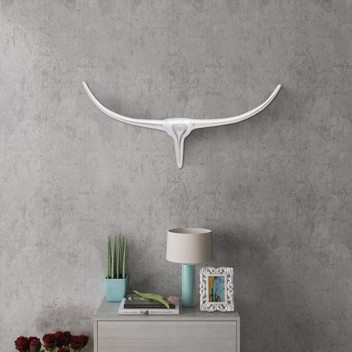 vidaXL Bull Head Decor Indoor Wall Mount Silver 28.3 Aluminum Horns Decoration