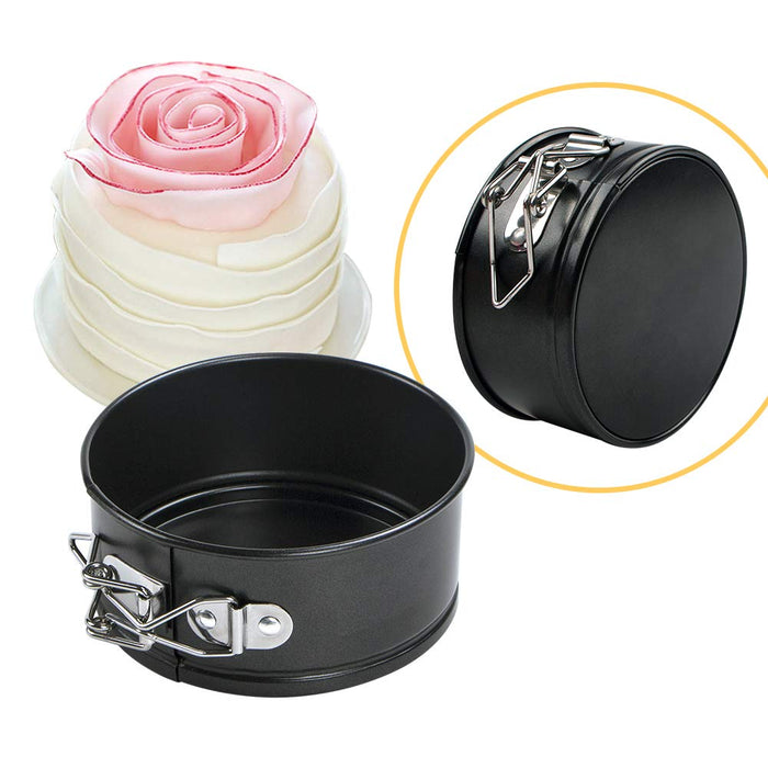 Webake 4.3 Inch Mini Springform Pan Set of 2 Pieces Cheesecake Pans with Removable Bottom Deep Dish Pans Round Cake Molds IP Accessories for Mini Cheesecake, Pizza and Quiche