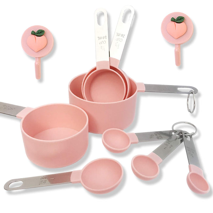 Measuring Cups and Measuring Spoons Cute Pink Set of 8pcs, Stainless S —  CHIMIYA
