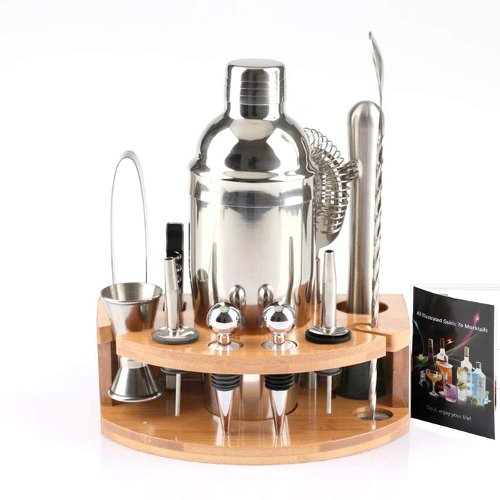 ADTZYLD Cocktail Shaker Set Bartenders Kit,Bar Set with Bamboo Stand 12 Piece Bartenders Tools 25 oz Professional Stainless Steel