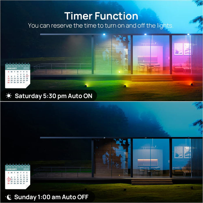 USTELLAR Smart WiFi LED Flood Lights Outdoor, RGB Color Changing