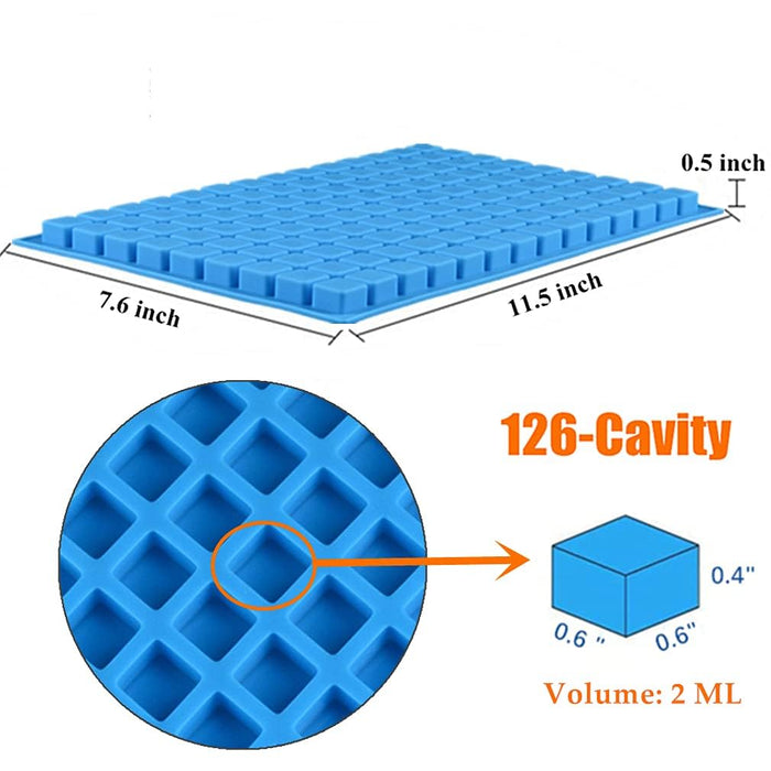 126 Cavity Square Candy Molds Silicone Mold for Hard Candy Chocolate  Ganache 