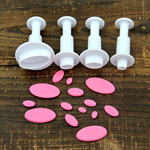 Cookie Cutters,Plunger Cutter Cake Decorating Supplies Fondant Molds,16 Pcs,Heart/Square/Oval/Circular/Star,White,Dadam