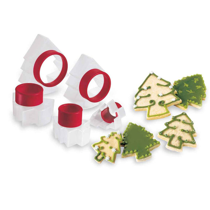 Cuisipro Snap Fit Cookie Cutters Set of 5, Holiday Tree Shapes