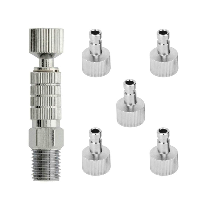 Uouteo Airbrush Quick Release Disconnect with 5 Male Fitting, 1/8