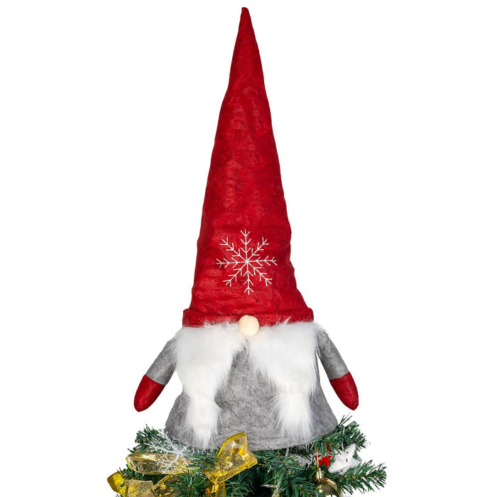 Christmas Tree Topper, 16 Inch Swedish Tomte Gnome, Christmas Tree Decoration (Snow Flake Hat)