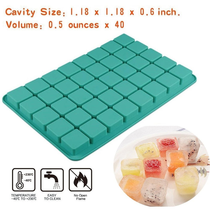 Mity rain 2 Pack 40-Cavity Square Caramel Candy Silicone Molds,Chocolate Truffles Mold for Fat Bombs Keto Snacks, Whiskey Ice Cube Tray,Grid Fondant Mould,Hard Candy Mold Pralines Gummy Jelly Mold