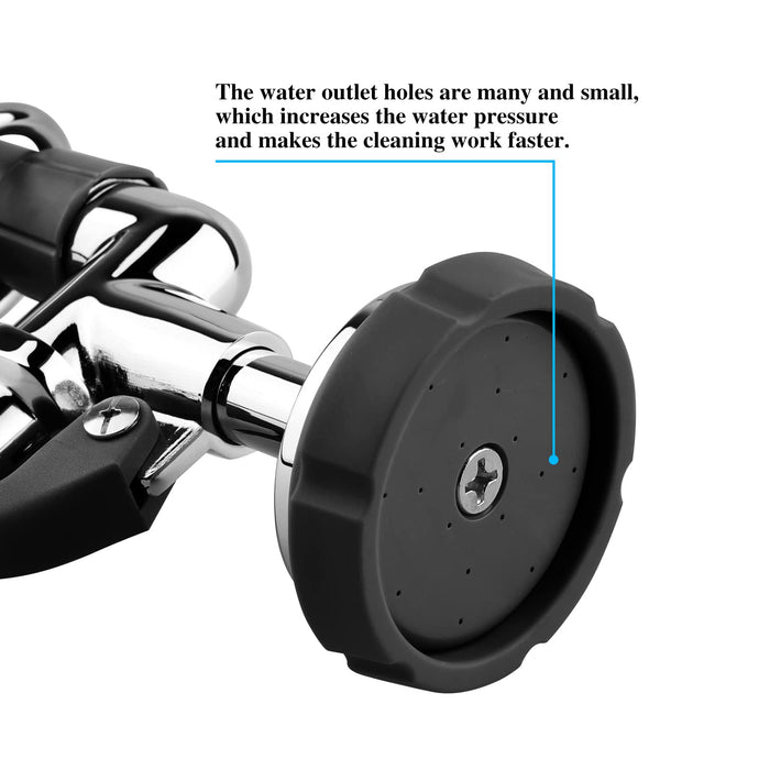 NETISR Pre Rinse Sprayer Commercial Sink Faucet Spray Valve Chrome with Non-Slip Handle (Black)