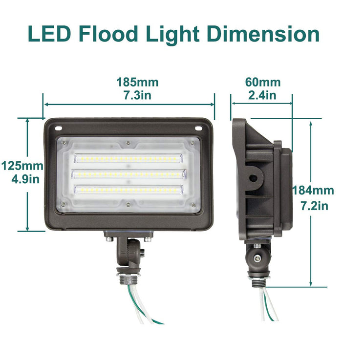 kadision LED Flood Light Outdoor with Dusk to Dawn Photocell, 50W 6500LM IP65 Waterproof Adjustable Knuckle Mount LED Flood Lights 5000K 100-277V ETL - 4