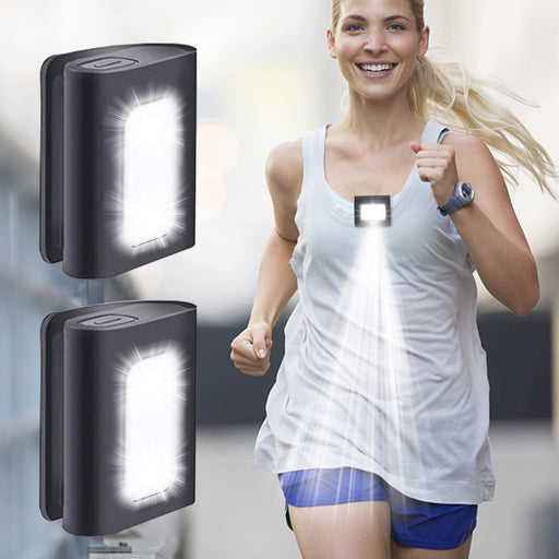 Molrebe 2Pack Running Lights, 4 Modes Reflective Clip-on Running