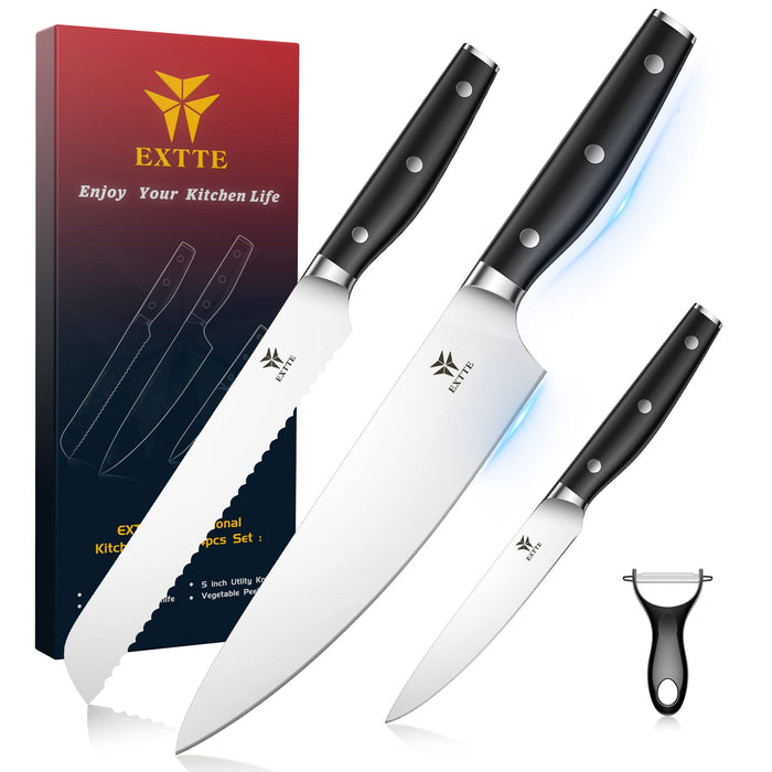 Knife Set, EXTTE Kitchen Knife Set of 4, Professional Chef Knife