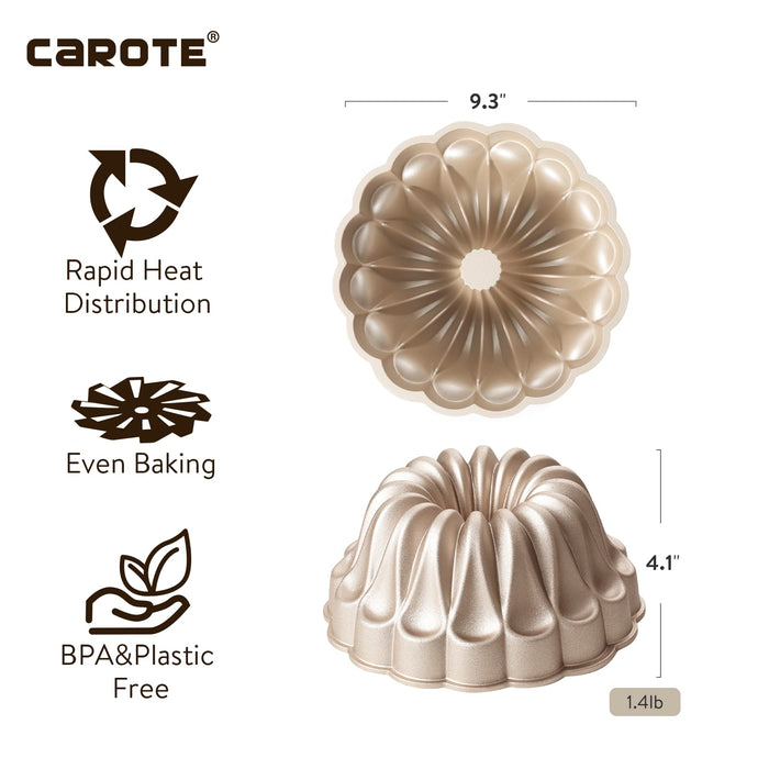 CAROTE Nonstick Fluted Cake Pans, Heavy Duty Die Cast Aluminum Cake Ba —  CHIMIYA