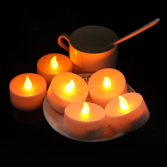 VicFlora Flameless LED Tea Light Candles, Yellow Flickering LED Batter —  CHIMIYA