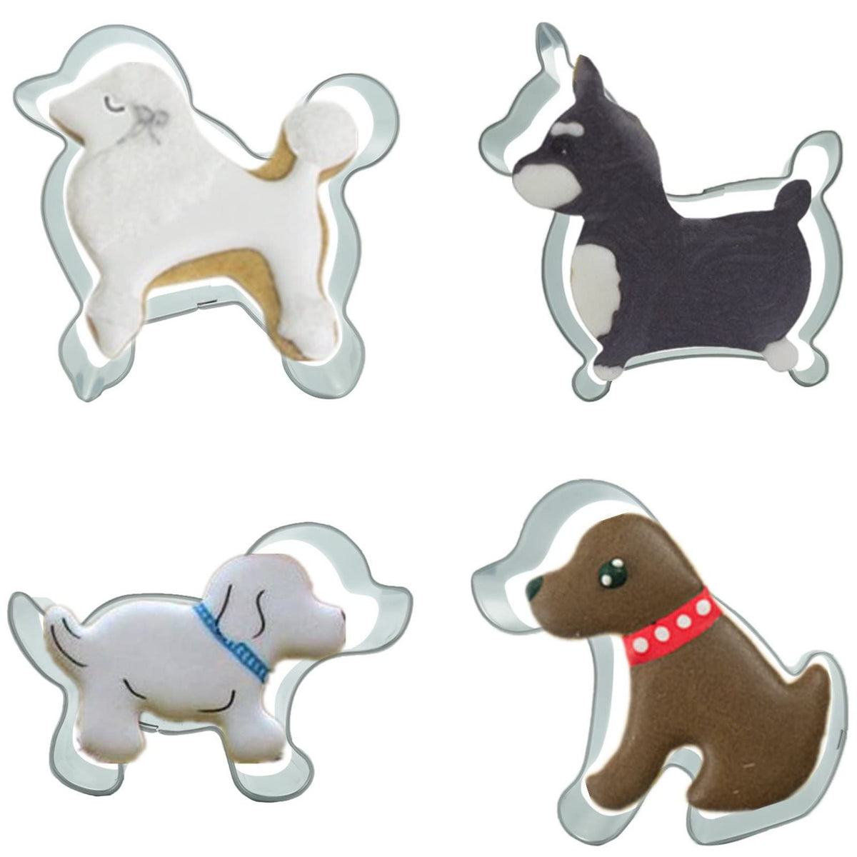 6 Piece Dog Cookie Cutter Set, Cartoon Dog Bone, Paw Print Animal Cookie  Mould