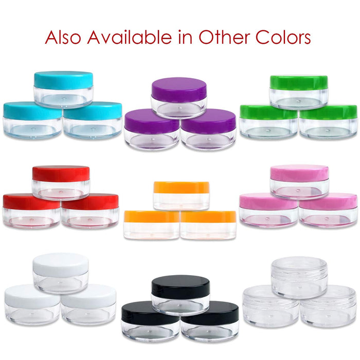 (Quantity: 20 Pieces) Beauticom 10G/10ML Round Clear Jars with Black Lids for Lotion, Creams, Toners, Lip Balms, Makeup Samples - BPA Free