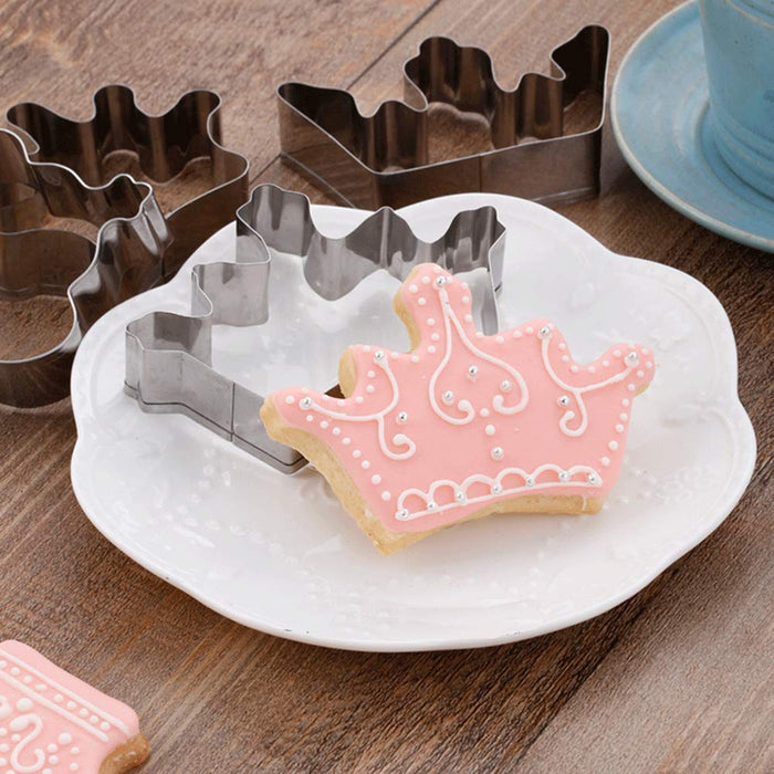 Mini Cookie Cutter 4 Pcs/Set Crown King Queen Prince Princess Shapes Stainless Steel Cookie Cutter Fondant Cutter