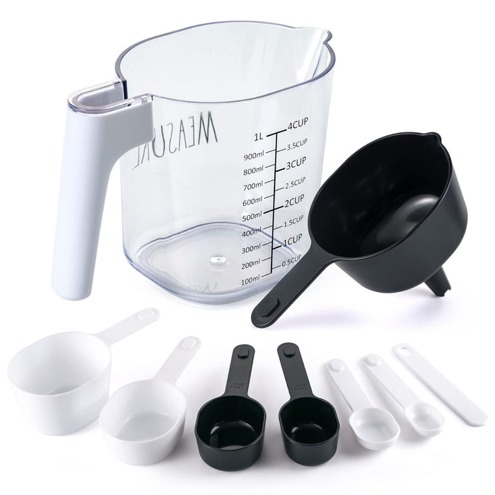 Rae Dunn Measuring Cup Set - 9 PC. Nesting Stackable Liquid