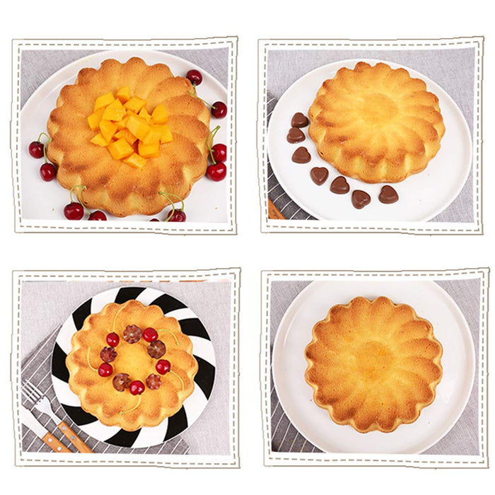 Rocutus 3 Pack Non-Stick Flower Shape Silicone Cake Bread Pie