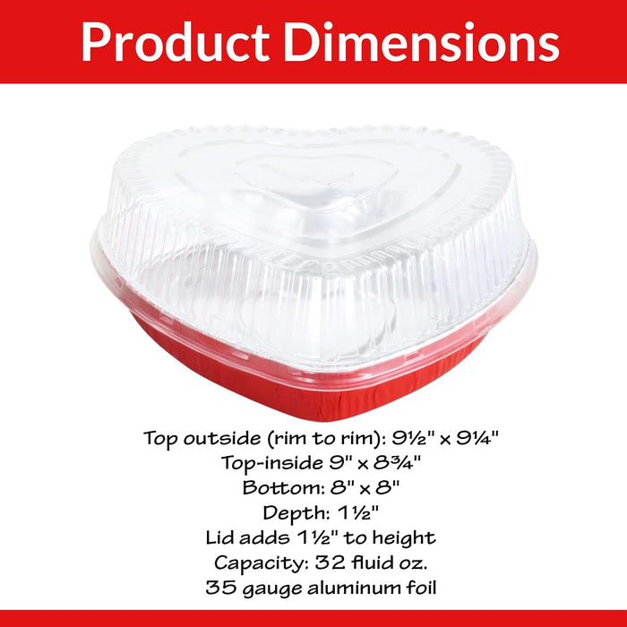 8x8 Baking Pan Mini Aluminum with Lid Red Aluminum Disposable 100ml Cake Day Cup Pan Party Supplies Pan Foil Cake Heart-Shaped Valentine's Mini