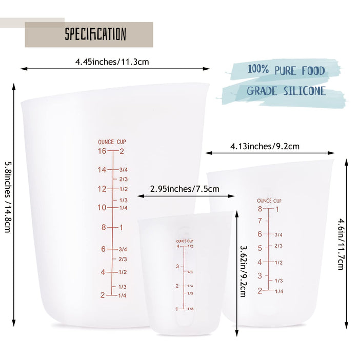 Flexible Heat Resistant Food Grade Silicone Measuring Cups Epoxy
