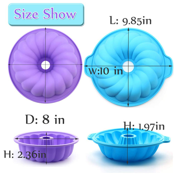 Silicone Bundt Cake Pan, Non-stick Bundt Pan with Sturdy Handle, Bakeware  for Cake, Jello 