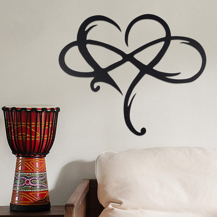 Eummy Infinity Heart Metal Wall Decor Large,6052.5cm Black Metal Wall Art Unique Love Sign Ornaments Outdoor And Indoor