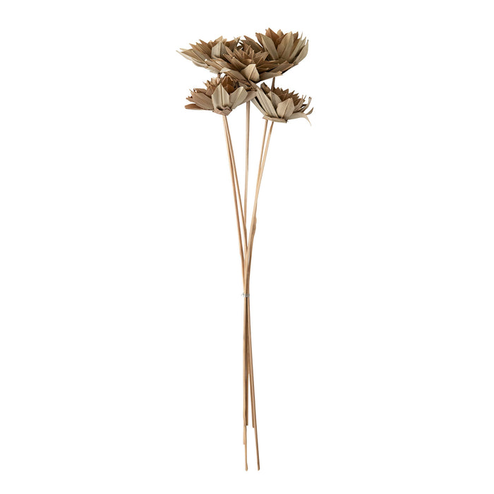 Creative Co-Op 25" H Natural Dried Palm Sunflower Bunch (Contains 5 Pieces)